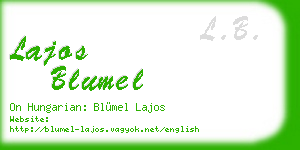 lajos blumel business card